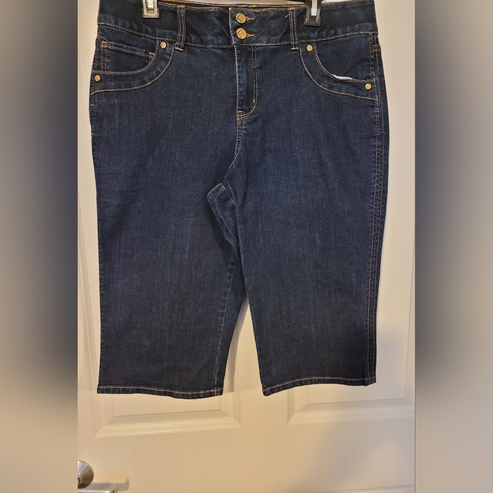 Womens Lane Bryant Denim Stretch Short Skimmer Capri